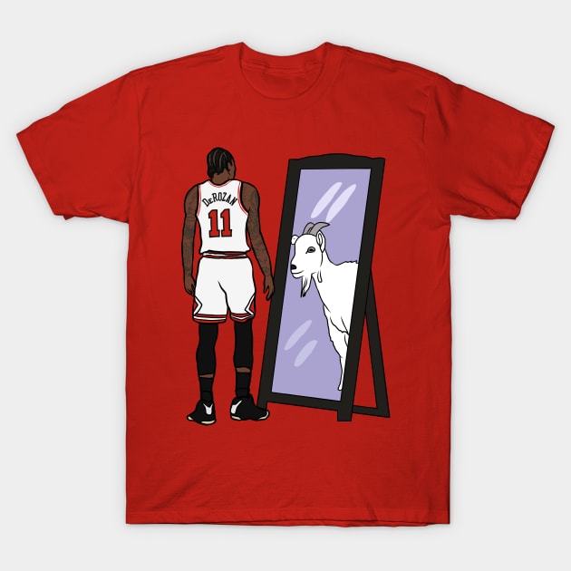 DeMar DeRozan Mirror GOAT T-Shirt by rattraptees